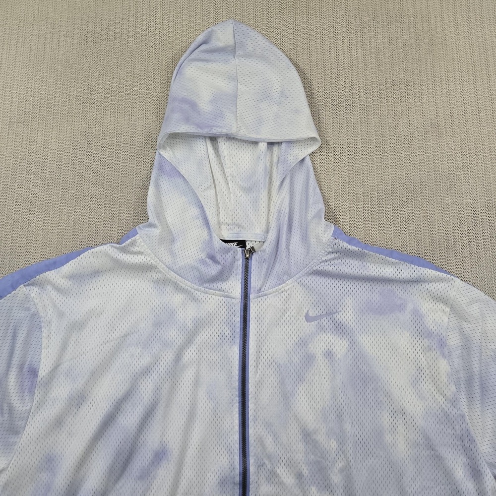 Nike Icon Clash Jacket Womens 2X White Purple Tie Dye Light Thistle Logo Mesh - Picture 4 of 13